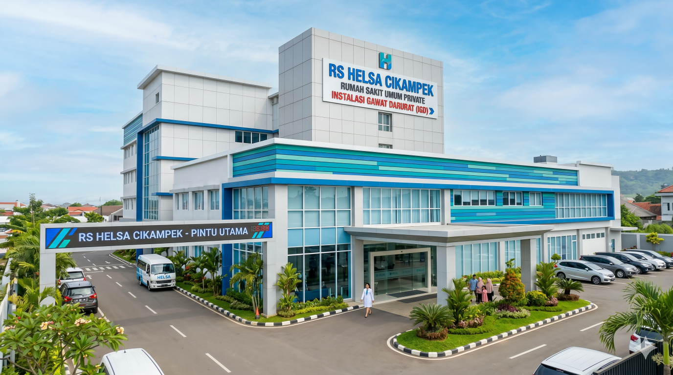 Fasad eksterior rumah sakit Helsa